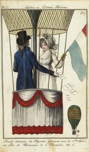 Second balloon ascent of Dr. Andre-Jacques Garnerin, 8 July 1798 by French School