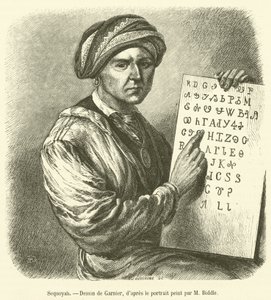 Sequoyah (engraving) by French School