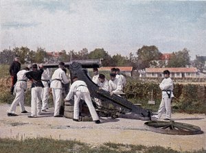 Shoot a 95 cannon from a lookout for seats and square - in Military Album - foot artillery
