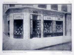 Shop Front, Plate 4, illustration from Devantures de Boutiques by Louis-Pierre Sezille, Paris by French School