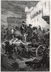 Siege of Metz - Francois de Guise and the works on the ramparts of Metz - engraving from The history of France told to my grandchildren - by Francois Guizot - 1872-1876