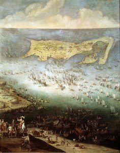 Siege of the Citadel of Saint Martin on Ile de Re, in 1627 by French School