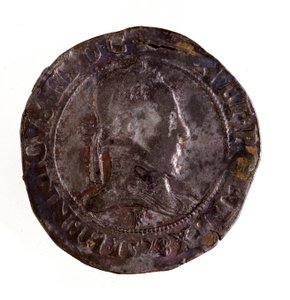 Silver French Testoon, Reign of King Henry III of France (1574-1589). Diam. 3.5 cm Naples, Museo Archeologico
