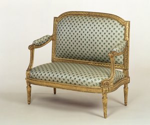 Small Louis XVI Settee Stamped by J.P. Boulard by French School
