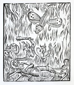 Small Drawing of the Unhappy State of a Damned Soul by French School