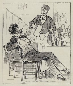 Smoking in a cafe by French School