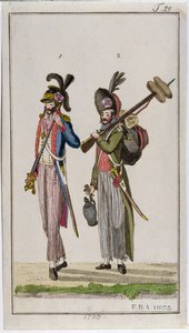 Soldiers of the French Revolution Carrying Bayonets in 1793 by French School