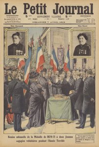 Solemn presentation of the Franco-Prussian War Medal to two French women volunteers