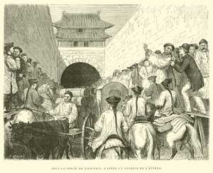 Under the Gate of Tianjin, After a Sketch by the Author by French School