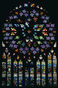 South transept rose window depicting the Last Judgement