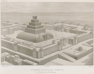 Square Assyrian Temple by French School