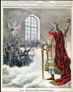 St. Charlemagne, patron saint of school children, from Le Petit Journal Illustre, 1892 by French School