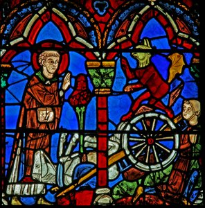 St Cheron Window: Heals a Charioteer Wounded in an Accident
