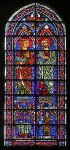 St Cosmos and St Damien; Donor Priest Geoffrey by French School
