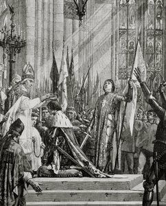 St. Joan of Arc at the Coronation of Charles VII in 1429 by French School