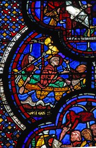 St John Window: Banished to Patmos & Writes the Apocalypse