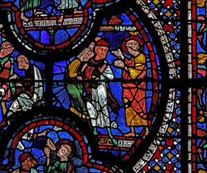 St John Window: He Repairs Broken Gems by French School