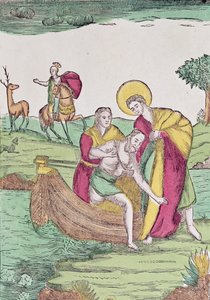 St. Julian the Hospitaller helping a traveller across a river