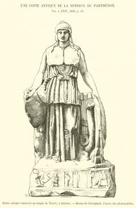 Ancient Statue Preserved in the Temple of Theseus, in Athens (engraving) by French School