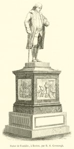 Statue of Franklin, in Boston by French School