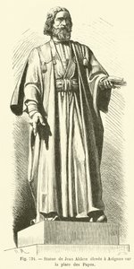 Statue of Jean Althen Erected in Avignon on the Place des Papes (engraving) by French School