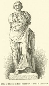 Statue of Mausolus, at the British Museum (engraving)