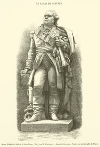 Statue of the Bailiff of Suffren, in Saint-Tropez, Var (engraving) by French School