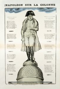 Statue of Napoleon I Bonaparte (1769-1821) on the Vendome Column in Paris. Picture of Epinal
