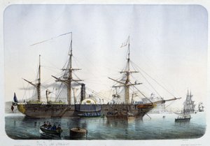 Steam Frigate in the Harbor of Toulon, Circa 1850