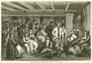Steamer on the Danube, Second Class Interior (engraving) by French School