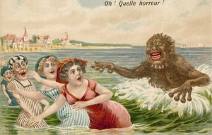 Swimmers Pursued by Sea Monster