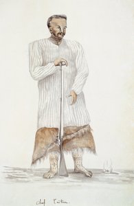 Tahitian Chief, Illustration from the Journey of Louis I Duperrey by French School