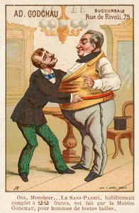 Tailor Measuring a Fat Customer