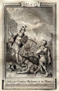 Telemachus overcomes Hippias - engraving of 1798 by Monnet in 