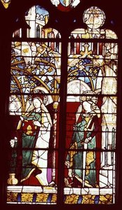 The Annunciation with St. Catherine, from the Chapel of St. Ursinus, attributed to Henri Mellein