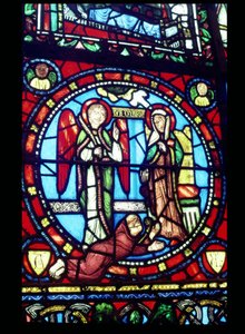 The Annunciation with Suger (c.1081-1151), 12th century by French School