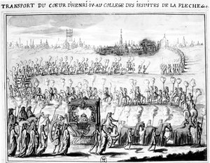 The Arrival of the Heart of Henri IV at the College of La Flèche on 4 June, 1610 by French School