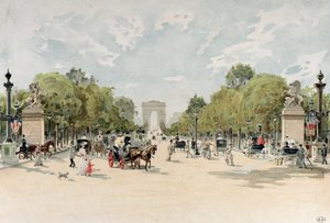 The Avenue des Champs-Elysees, c.1895 by French School
