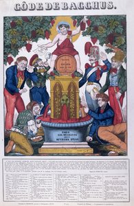 The Bacchus Code, All Unpleasant People are Water Drinkers, Caricature on Alcoholism, Imagerie de Metz, c.1840 by French School