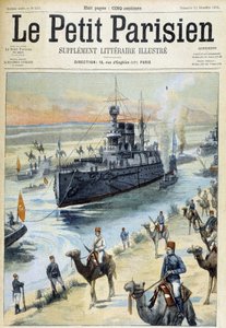 The Baltic squadron crosses the Suez Canal - in “The Little Parisian” from 11/12/1904 by French School