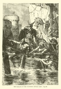 The Barques of the Northmen Before Paris by French School