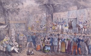 The Circus Parade at Saint-Cloud by French School