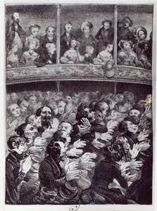 The Claque in action, c.1830-40 by French School