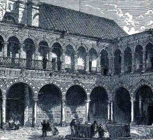 The Cloister of the Convent of La Merced, Mexico, from The Ancient Cities of the New World, by Claude-Joseph-Desire Charnay, pub. 1887