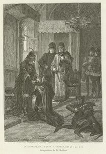 The Constable Threw Himself on His Knees Before the King by French School