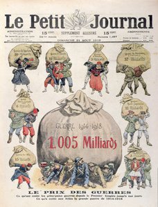 The Cost of Wars from the Napoleonic period up to the 1st World War, front cover of Le Petit Journal, 31st August 1919