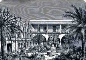 The Court of the Mexico Museum, from The Ancient Cities of the New World, by Claude-Joseph-Desire Charnay, pub. 1887 by French School