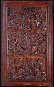 The Credo, Panel I: The Creation of the World, Transfiguration, Annunciation and Nativity, 1587