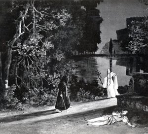 The Death of Pelleas, Act IV, Scene 4 of Pelleas et Melisande by Debussy (from a photograph of the first production in April, 1902 of the opera at the Opera-Comique in Paris, illustration in Theatre magazine, June, 1902) by French School