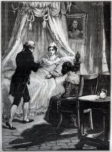 The Duchess of Berry (Marie Caroline, Princess of the Two Sicilies, Duchess of Berry) at the Fortress of Blay receives Doctor Louis Charles Deneux (Engraving) by French School